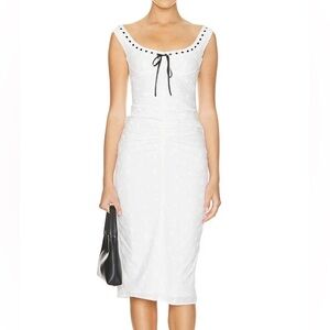 MAJORELLE Carmen Midi Dress in White NWT